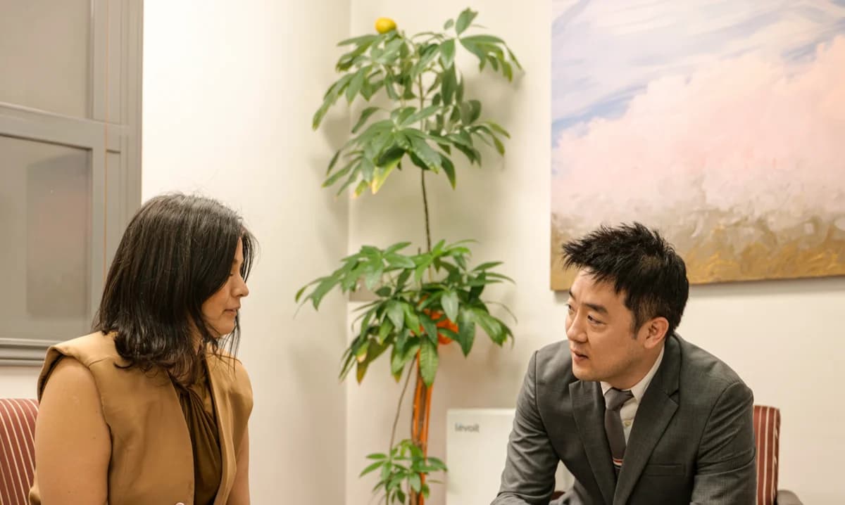A VC Lawyers lawyer meeting a client at the North York office